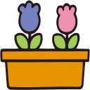 Two flowers in a flowerpot Icon