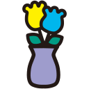 Two flowers in a vase Icon