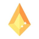 Faceted four sided diamond crystal Icon