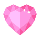 Faceted heart-shaped diamond crystal Icon