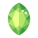 Faceted leaf diamond crystal Icon