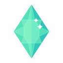 Faceted long diamond crystal Icon