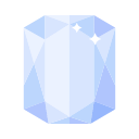 Faceted octagonal rectangular diamond crystal Icon