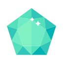Faceted pentagonal diamond crystal Icon