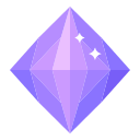 Faceted quadrilateral cone diamond crystal Icon