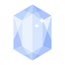 Faceted rectangular hexagonal diamond crystal Icon