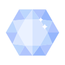 Faceted regular hexagonal diamond crystal Icon