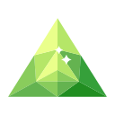 Faceted regular triangle diamond crystal Icon