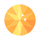 Faceted Round Diamond crystal Icon