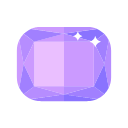 Faceted rounded rectangular diamond crystal Icon