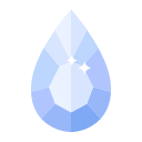 Faceted water drop diamond crystal Icon