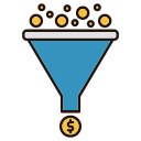 Funnel with coins Icon