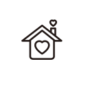 Line drawing love house Icon