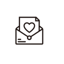 Line drawing love letter Icon