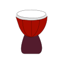 Chinese style, hand drum-01-01 Icon