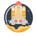 rocket launching. SVG Icon