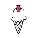 Strawberry ice cream Icon