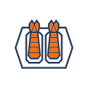 Shrimp color in hand Icon