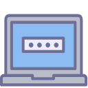 Laptop password, computer login Icon