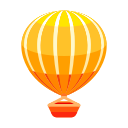 Travel, hot air balloon, global, adventure Icon