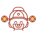 God of wealth - wireframe Icon