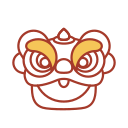 Lion Dance - wireframe Icon