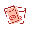 Red envelopes in pig year Icon