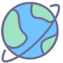 Satellite, earth, network Icon