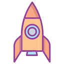 Adorable Aerospace rocket Icon