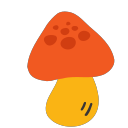 Hand painted mushroom Icon