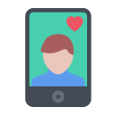 Heart male mobile phone Icon