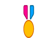 Gold medal, medal, reward, encouragement, praise Icon