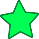 Green five stars, collection, favorite Icon