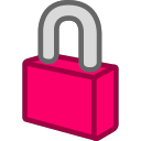 Red 3d lock, encryption, protection, locking Icon