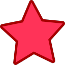 Red five stars, collection, favorite Icon