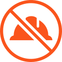Not wearing safety helmet Icon