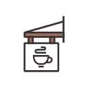 coffee shop sign Icon