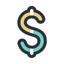 Color block - money symbol Icon