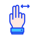 Linear double finger left-right sliding Icon