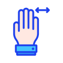 Linear four finger left-right sliding Icon
