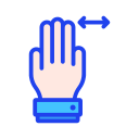 Linear three finger left-right sliding Icon