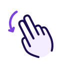 Double finger left rotation Icon