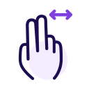 Double finger sliding left and right Icon