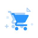 MBE style multi color icon shopping cart Icon