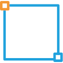 Draw rectangle diagonally Icon