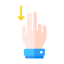 Planar double finger downward sliding Icon