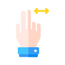 Planar double finger left-right sliding Icon