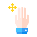 Planar three finger drag Icon
