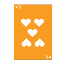 Poker hearts 5 Icon