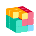Faceted cube 2.5D Icon